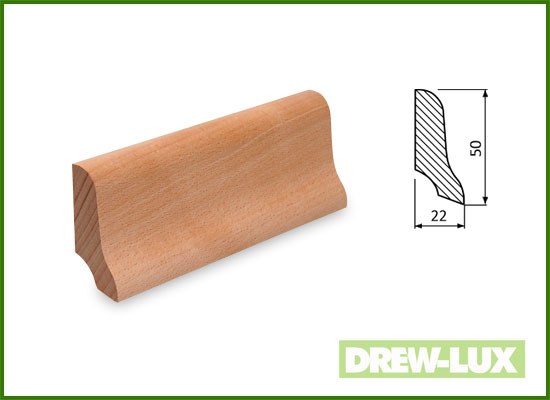 Beech skirting board 5.0 x 2.2/SHORT